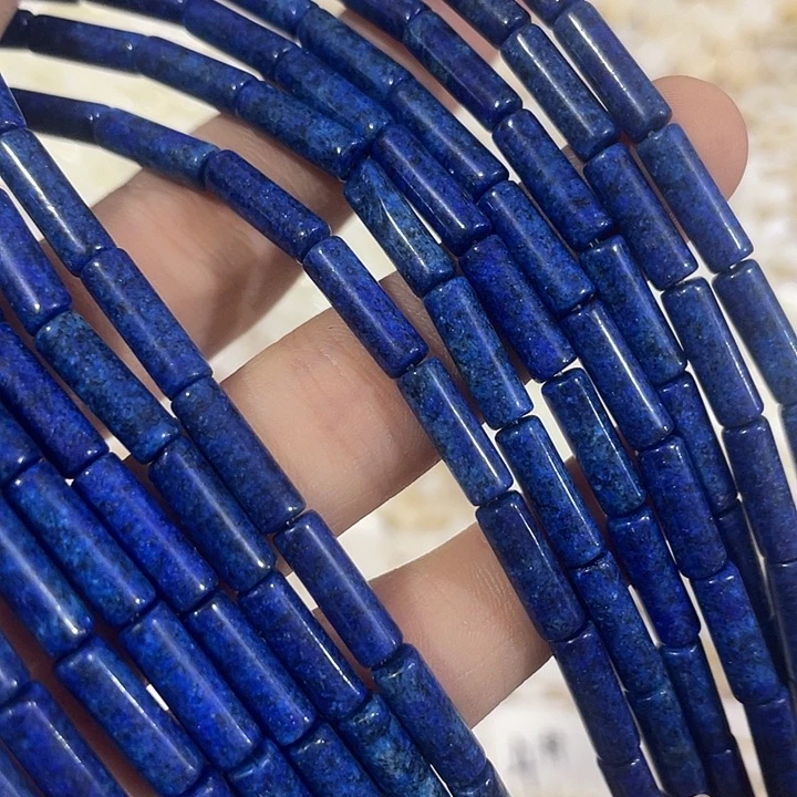 合金玛瑙/玉髓珠宝半成品2条蓝矿石管珠4x13