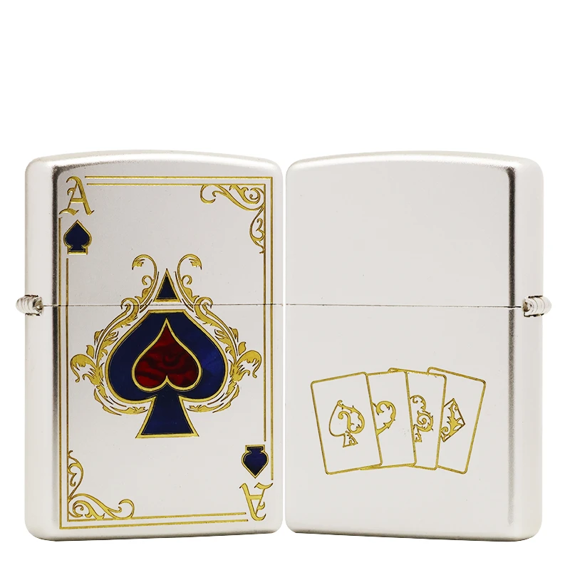 ZIPPO/之宝经典贝壳【黑桃A】 正品煤油打火机KF-DF