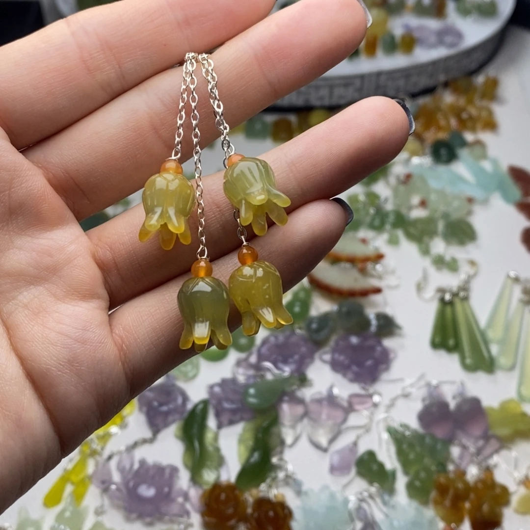 蛇纹石玉合金耳饰/颈饰