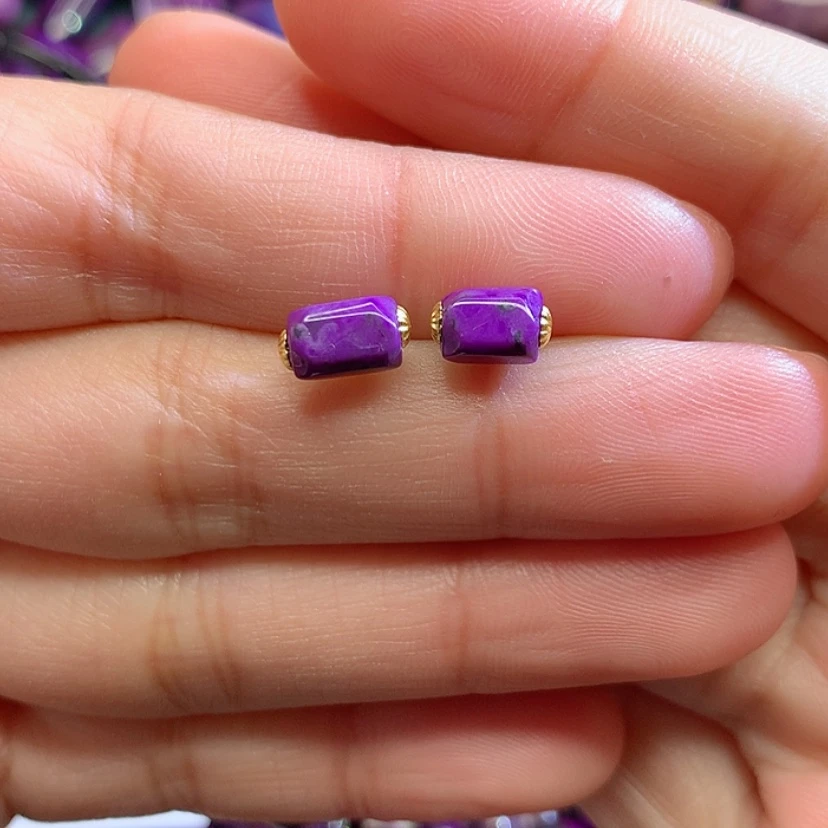 【闪购商品】苏纪石（舒俱来）耳钉18K金镶嵌