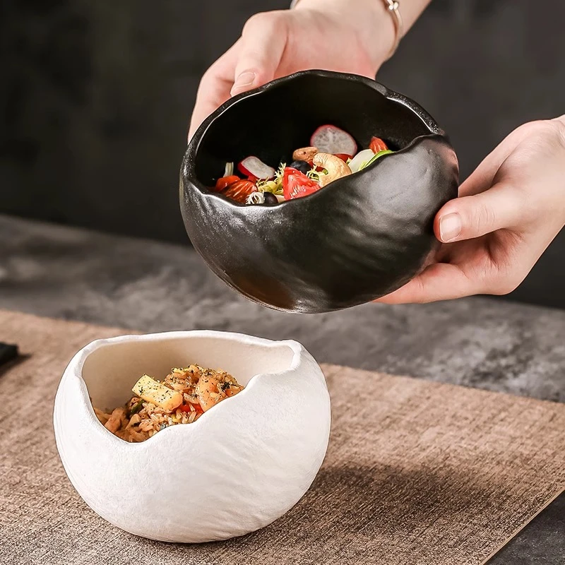 日式饭碗创意陶瓷碗个人专用碗家用高颜值沙拉碗意面碗酸奶碗