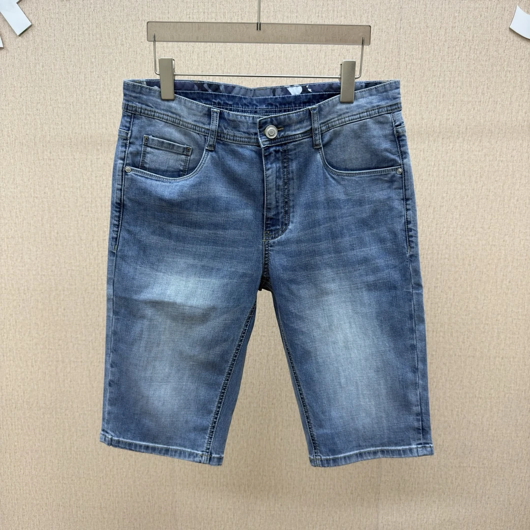 yu男士夏季百搭时尚棉质休闲牛仔中裤亲肤舒适亲肤排汗牛仔短裤