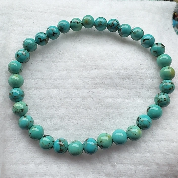 尺寸：6➕绿网花纹圆珠手串