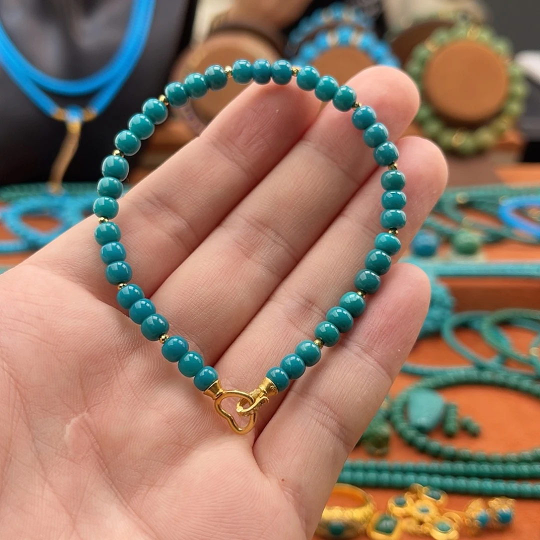 绿松石18K金镶嵌配饰