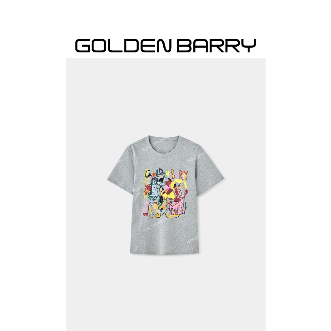 GOLDENBARRY|201034“涂鸦派对”童趣手绘涂鸦短袖T恤