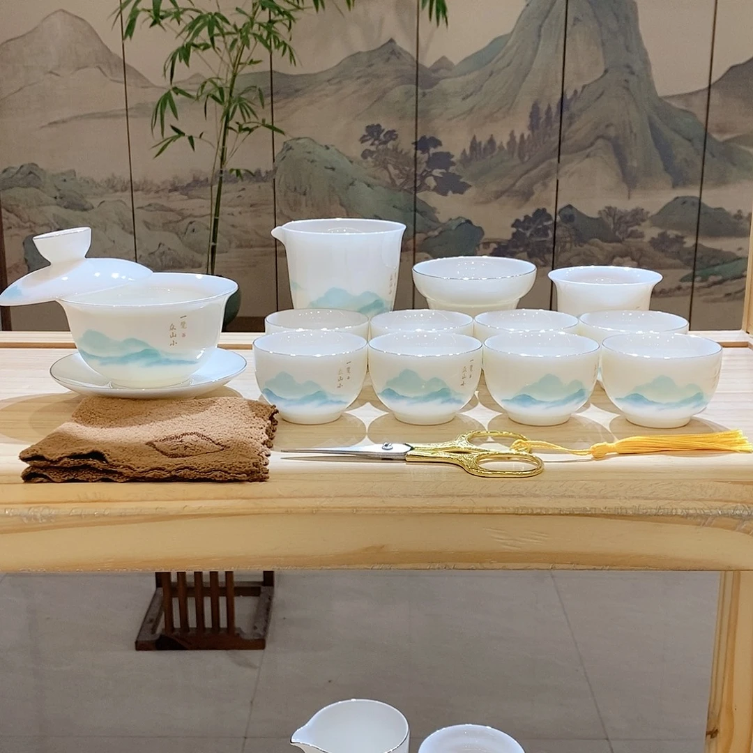 【墨城】羊脂玉瓷一览众山小15头