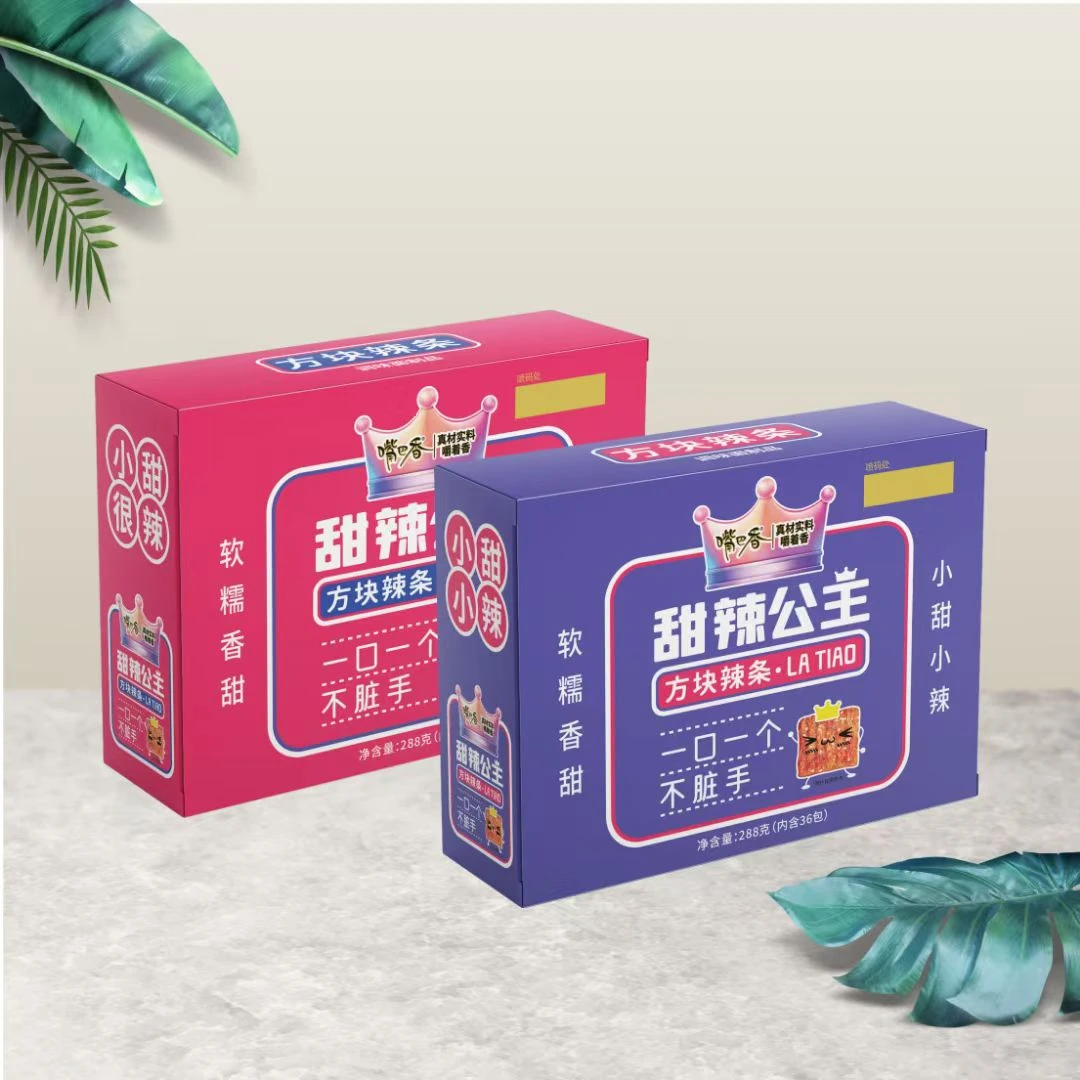 甜辣公主方块片儿时怀旧休闲小零食香辣可口（1单6盒216包）