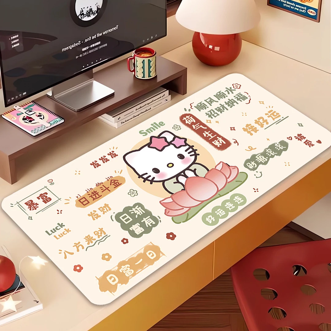打工人玄学桌垫发财文字鼠标垫超大女生高颜值宿舍定制办公电脑垫