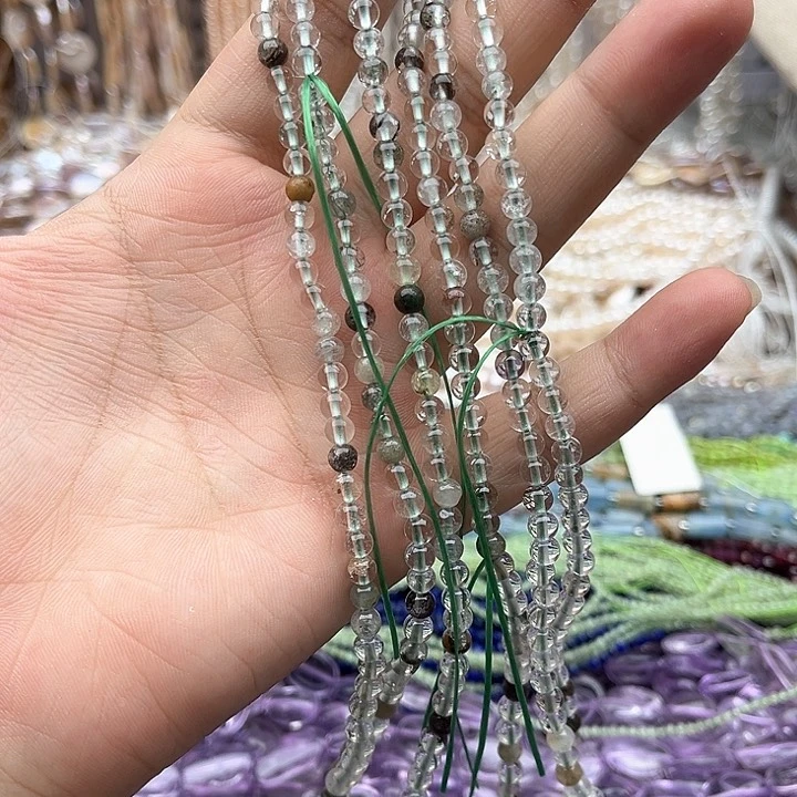 未镶嵌玛瑙/玉髓珠宝半成品一条4.5mm左右幽灵水晶多圈