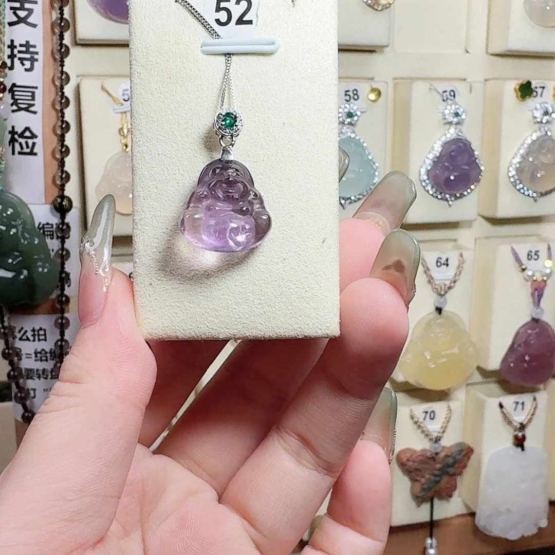 银S925镶嵌颈饰紫晶吊坠