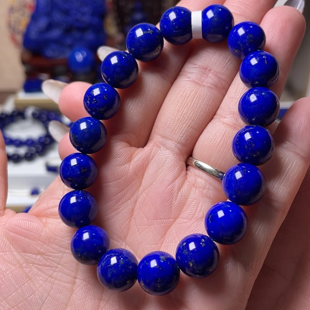 青金石未镶嵌12mm隐少白少金