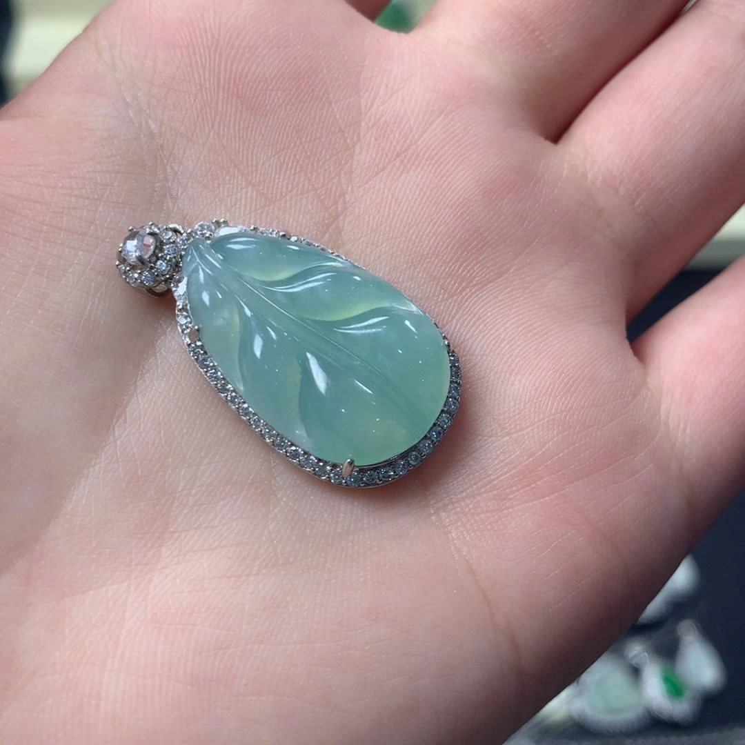 翡翠银S925镶嵌挂件