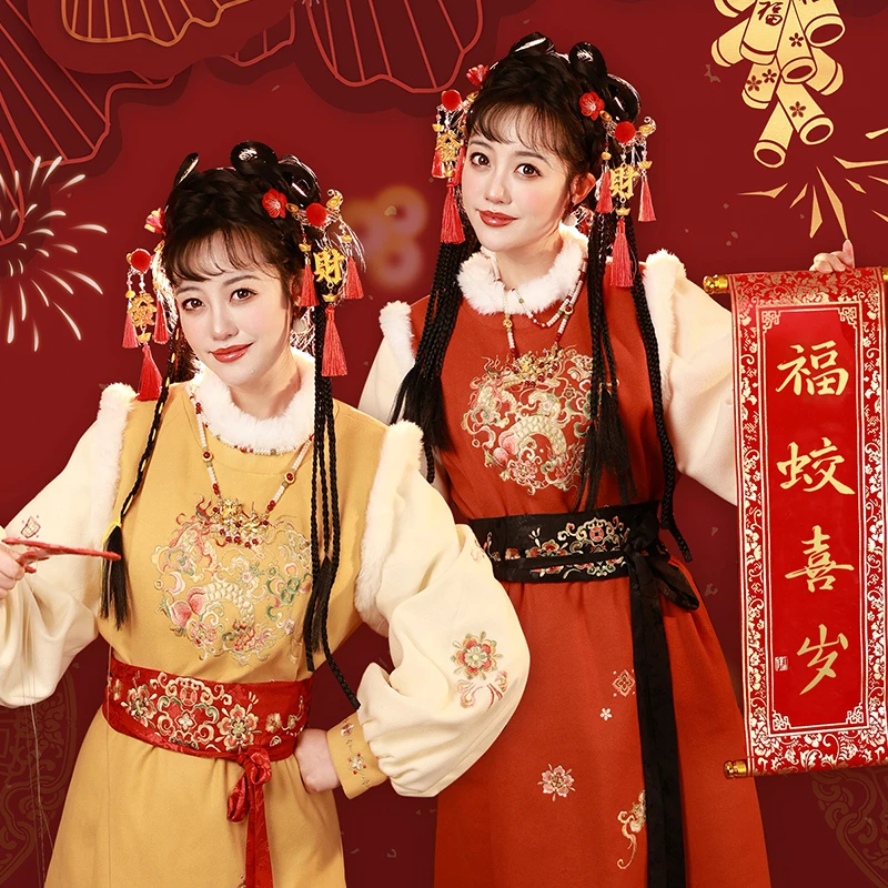 听月小筑【福蛟喜岁】原创女秋冬新年拜年服国风新中式改良汉服