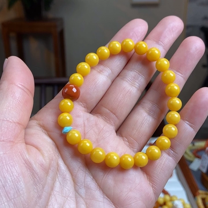 琥珀手链未镶嵌蜜蜡手串7+