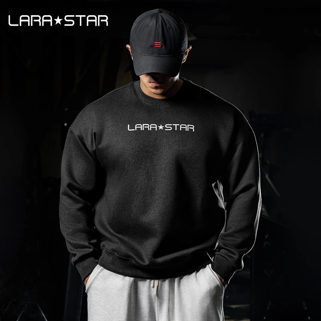 劳拉之星1043运动卫衣宽松圆领秋冬休闲健身跑步训练服套头衫