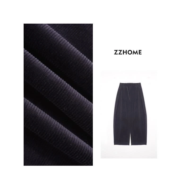 ZOZO HOME ｜复古时髦精静谧蓝延展条绒爷爷裤q171538p