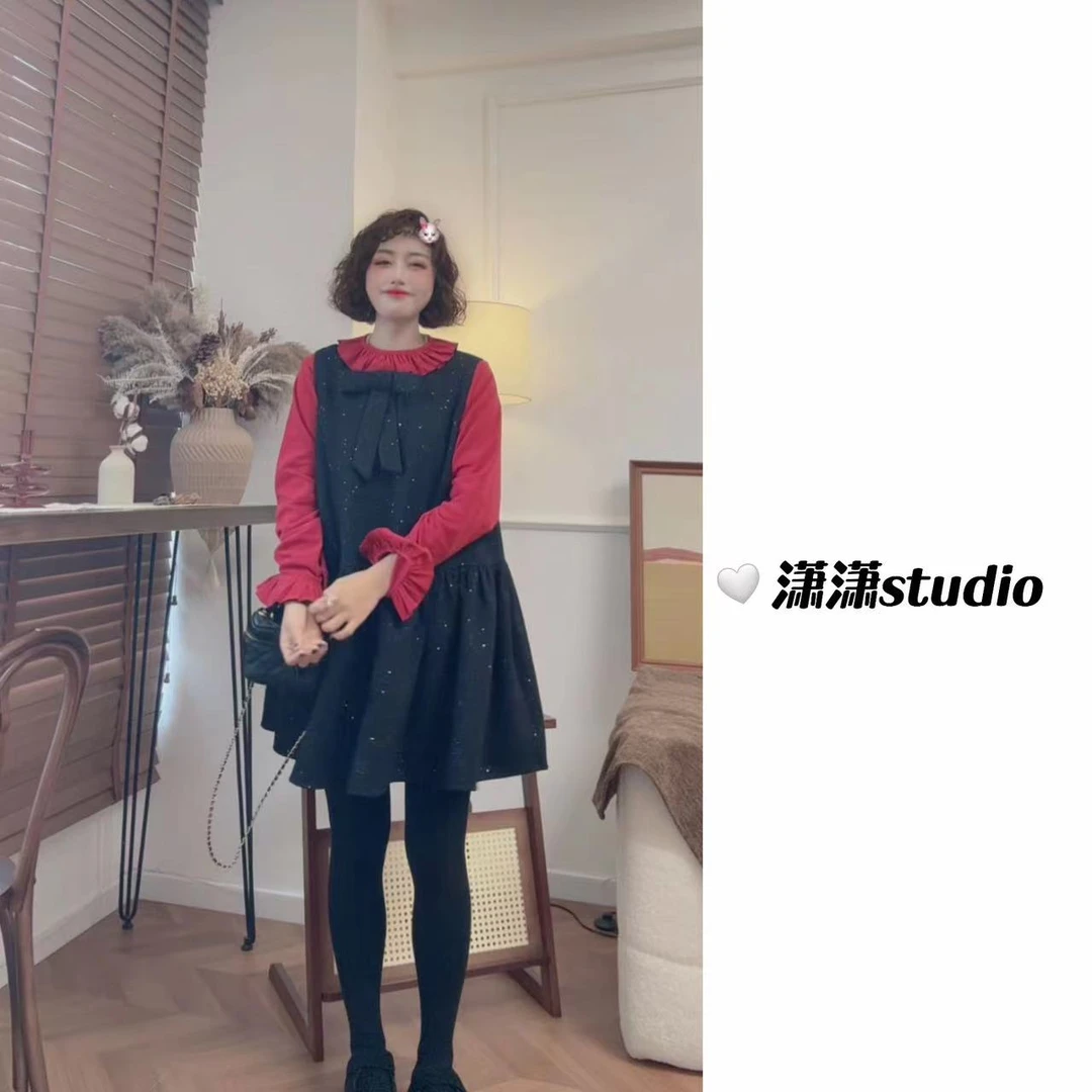 【赛琳娜】【胸针可拆】潇潇内里里衬亮晶晶面料韩系坎肩裙XS2299