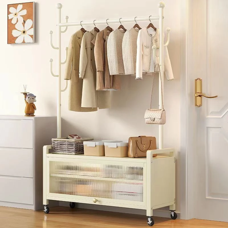 落地家用宿舍衣帽架挂衣架床尾置物房间晾衣架简约阳台简易衣架子