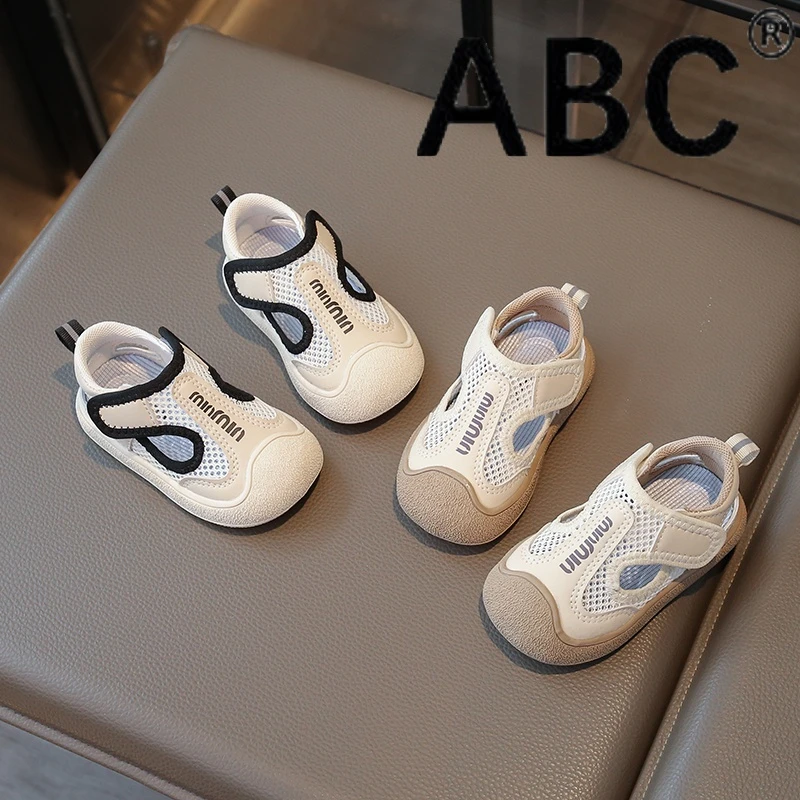 ABC软布学步鞋男宝宝凉鞋夏季网鞋婴儿软底1-3岁网面透气防滑鞋子