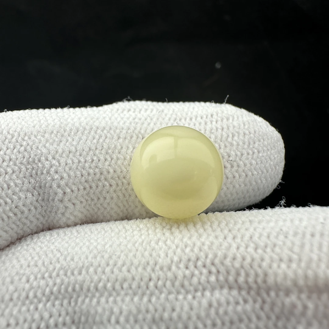 A3383天然原矿蜜蜡 白蜜圆珠10.8mm一物一图支持复检