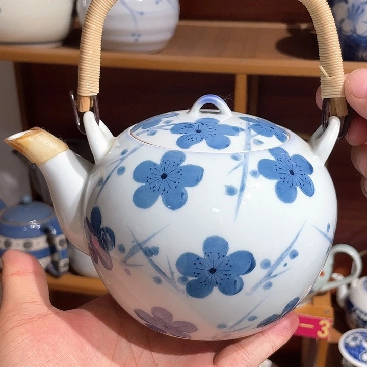 紫砂177，平安松泉作满手绘冰梅花球口大壶