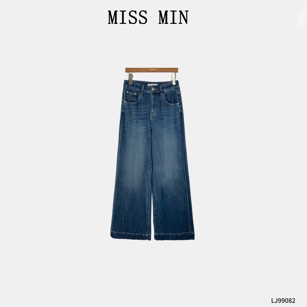 MISS MIN【牛仔漫行】韩版复古洋气衣服女高腰显瘦牛仔裤 LJ99082
