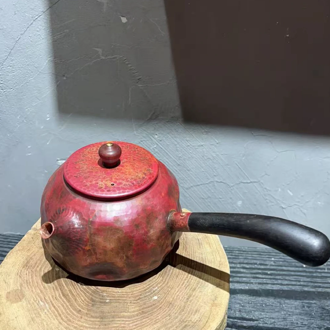 紫铜锻打铜壶手工制作