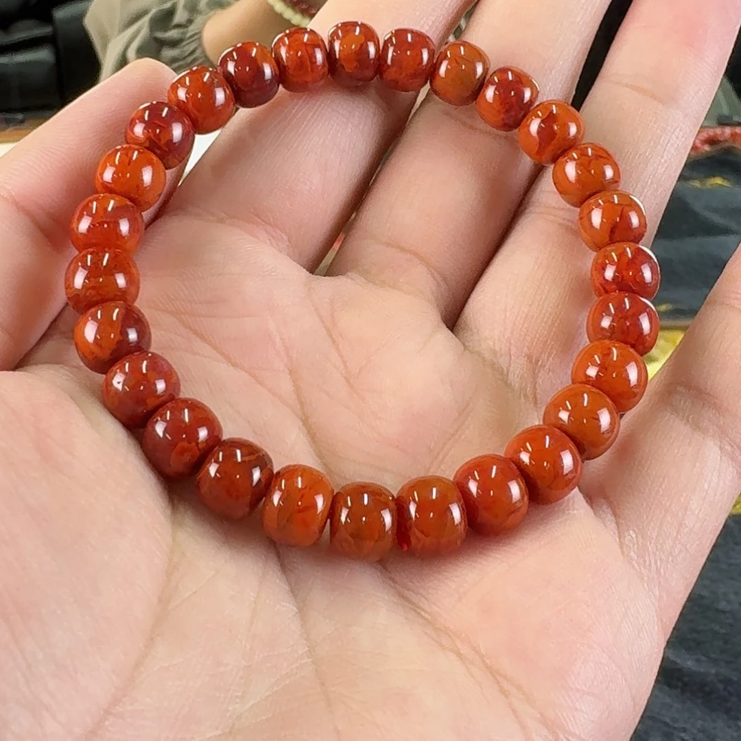 南红玛瑙未镶嵌手串南红手串妖火焰纹8+mm