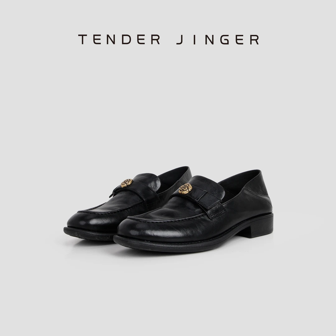 Tender Jinger｜线下专供 两穿山茶花低跟乐福鞋 M250709