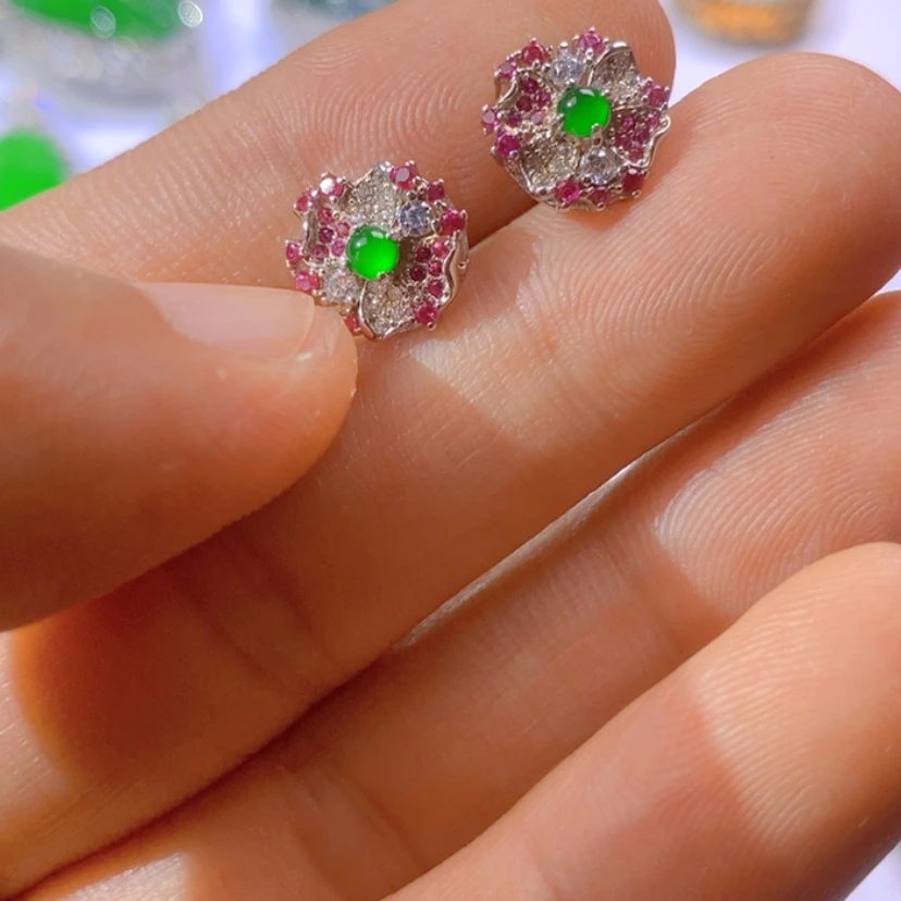 【闪购商品】银S925镶嵌挂件翡翠天然翡翠