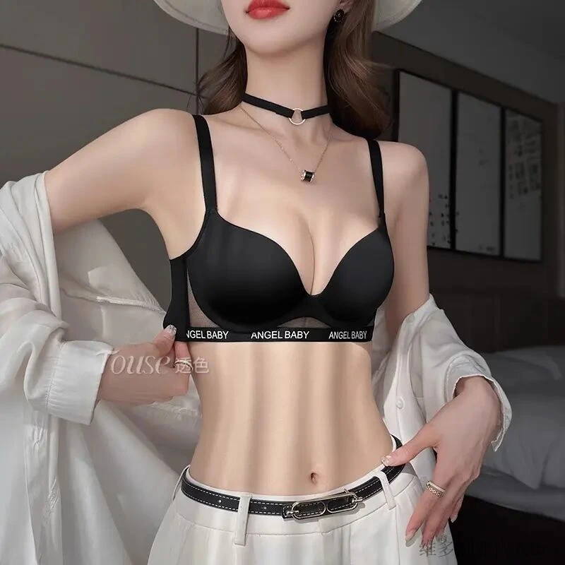 维多利亞夏季薄款性感内衣套装女士小胸聚拢显大无钢圈上托文胸罩