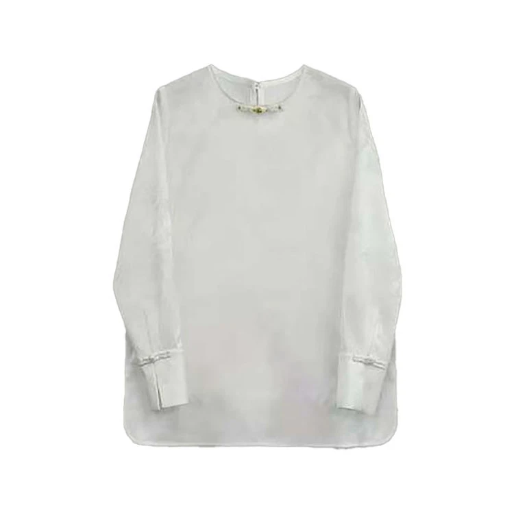 2025春季新中式高端纯色长袖上衣宽松舒适版气质国风衬衫女 MZ027