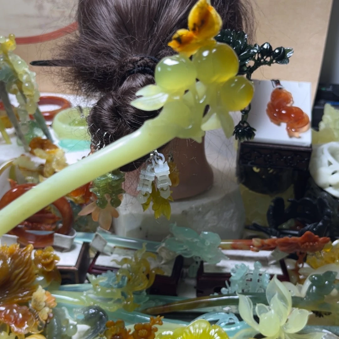 【闪购商品】蛇纹石玉未镶嵌发饰