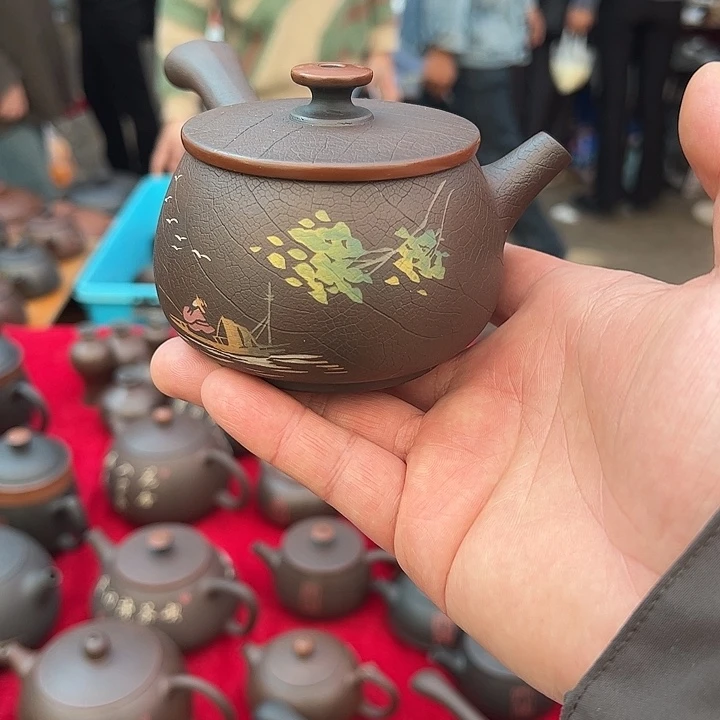 浅****建水紫陶侧把汉瓦壶福利出清特价
