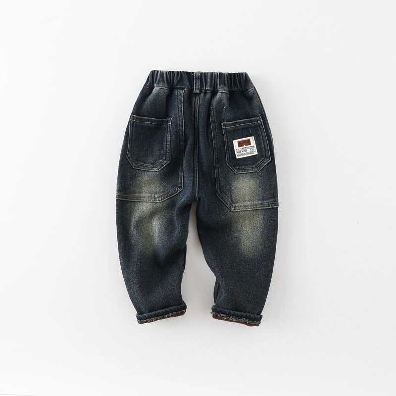 【现货捡漏】男童裤子秋冬加绒新款儿童装帅气洋气宝宝韩版牛仔裤
