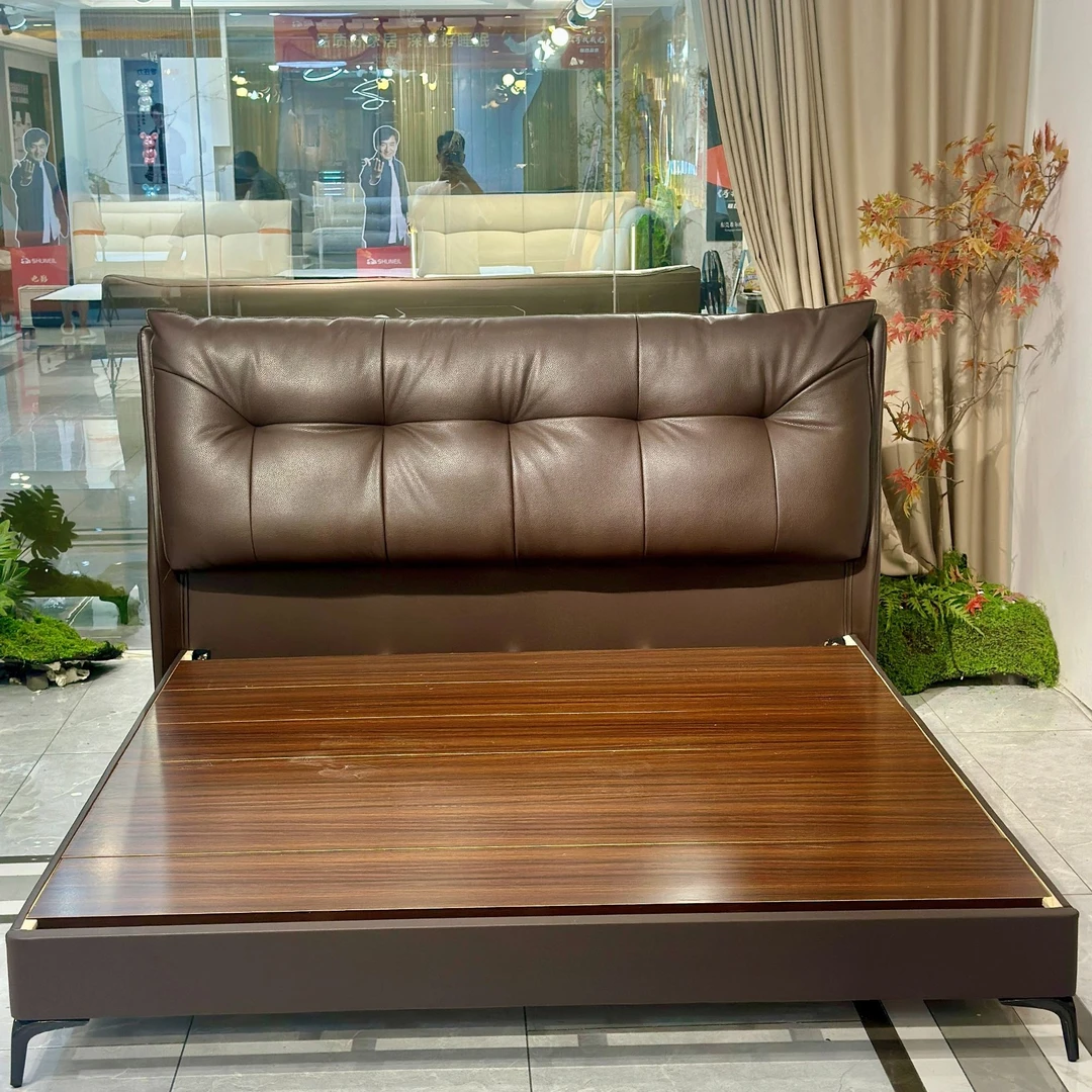 紫气东来 | 头层皮床 | 加厚床板 | 实木框架 | 主卧大床#632