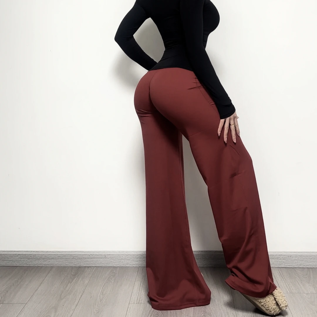 Nina Fit新款蜜桃直筒瑜伽裤女高腰提臀收腹显瘦运动健身裤瑜伽服