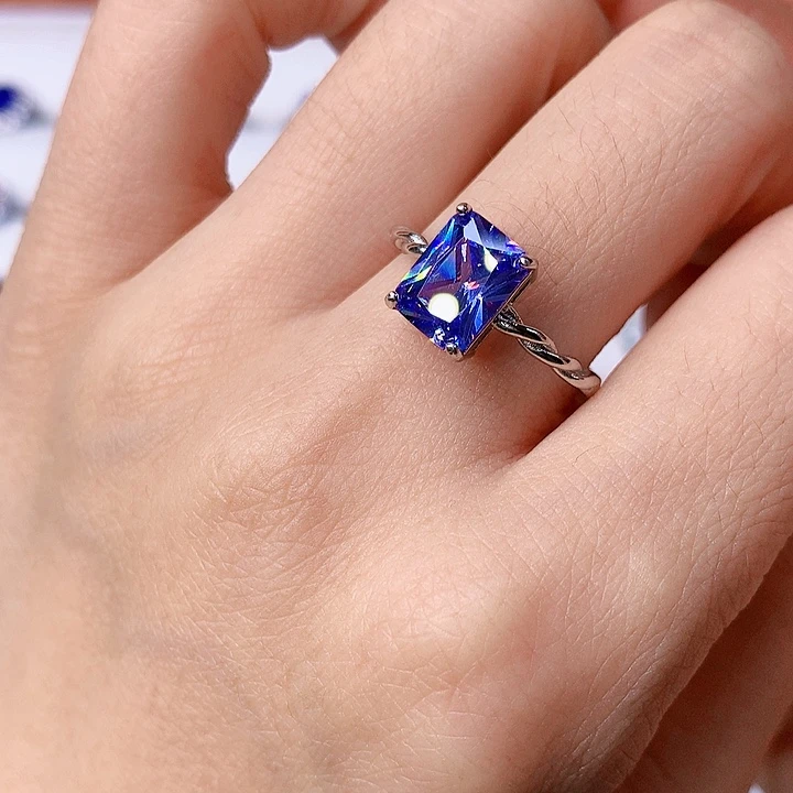 蓝宝石颈饰银S925镶嵌