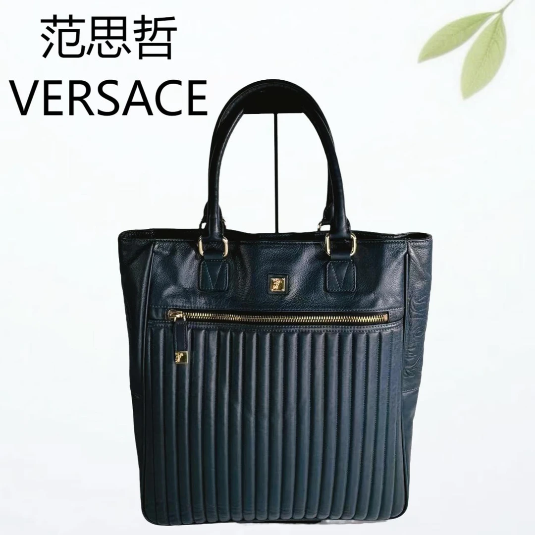 95新 VERSACE/范思哲 藏蓝色单肩包G25310440底长35X41