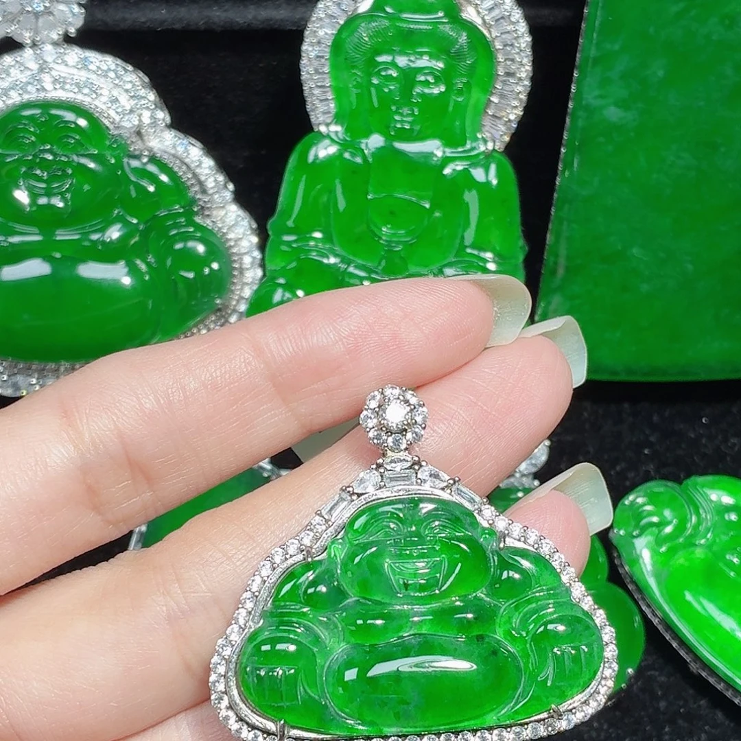 翡翠银S925镶嵌颈饰