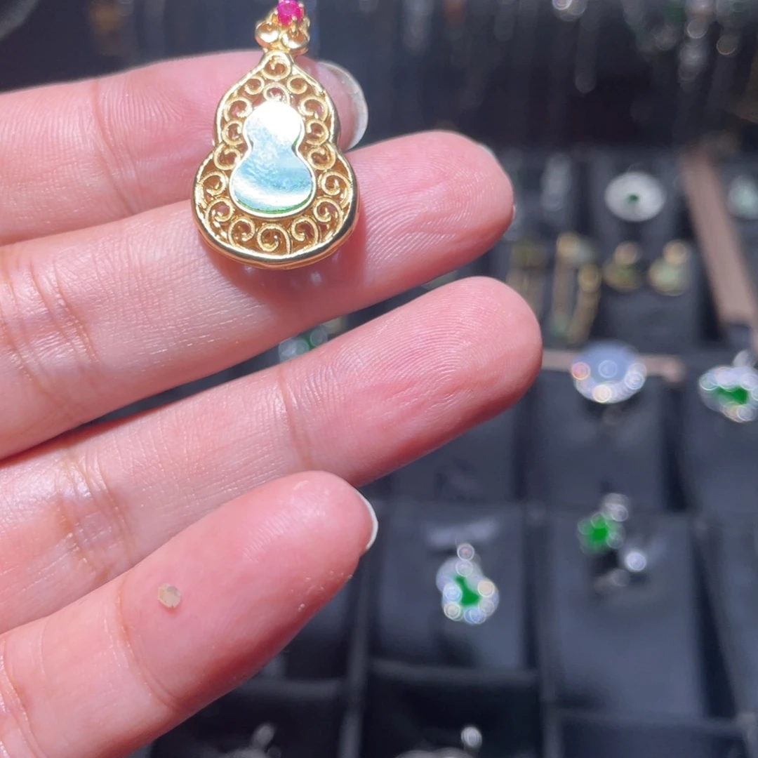 翡翠银S925镶嵌颈饰