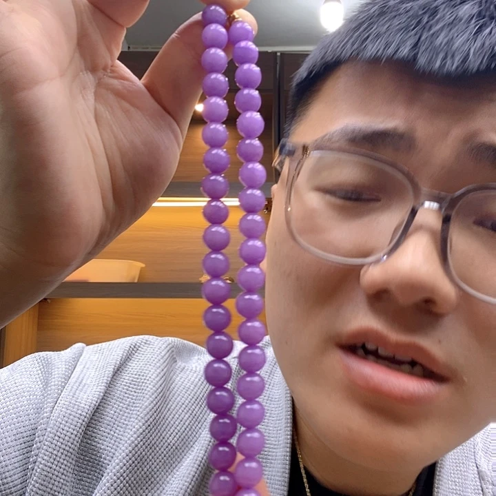 颈饰未镶嵌翡翠高端时尚10mm紫罗兰毛衣链