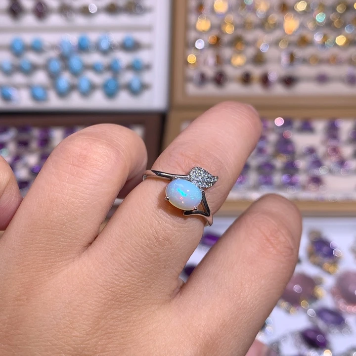 【闪购商品】水晶戒指银S925镶嵌戒指