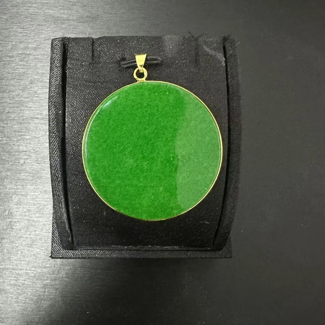 天然满绿藏收无事圆牌吊坠