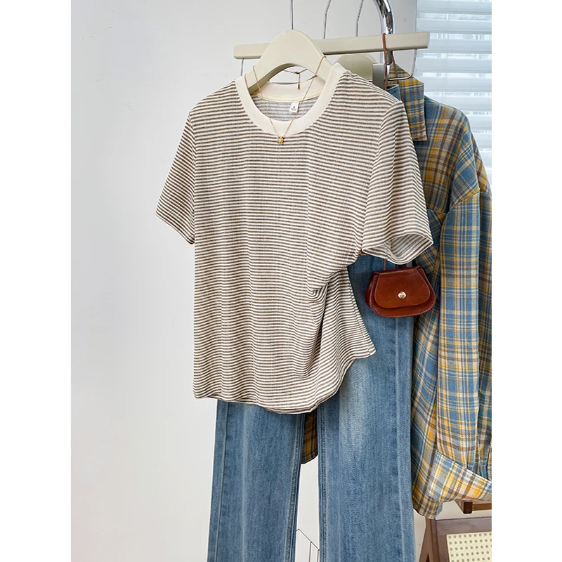 港风宽松休闲百搭短袖t恤正肩显瘦气质女装小个子通勤时尚女装in