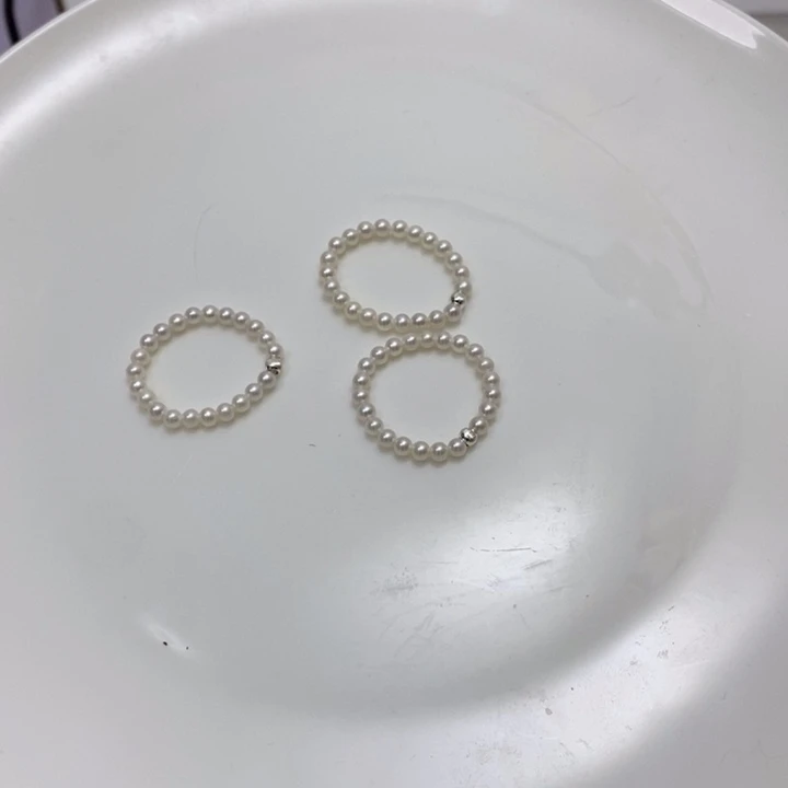 戒圈3m淡水珍珠银S925镶嵌