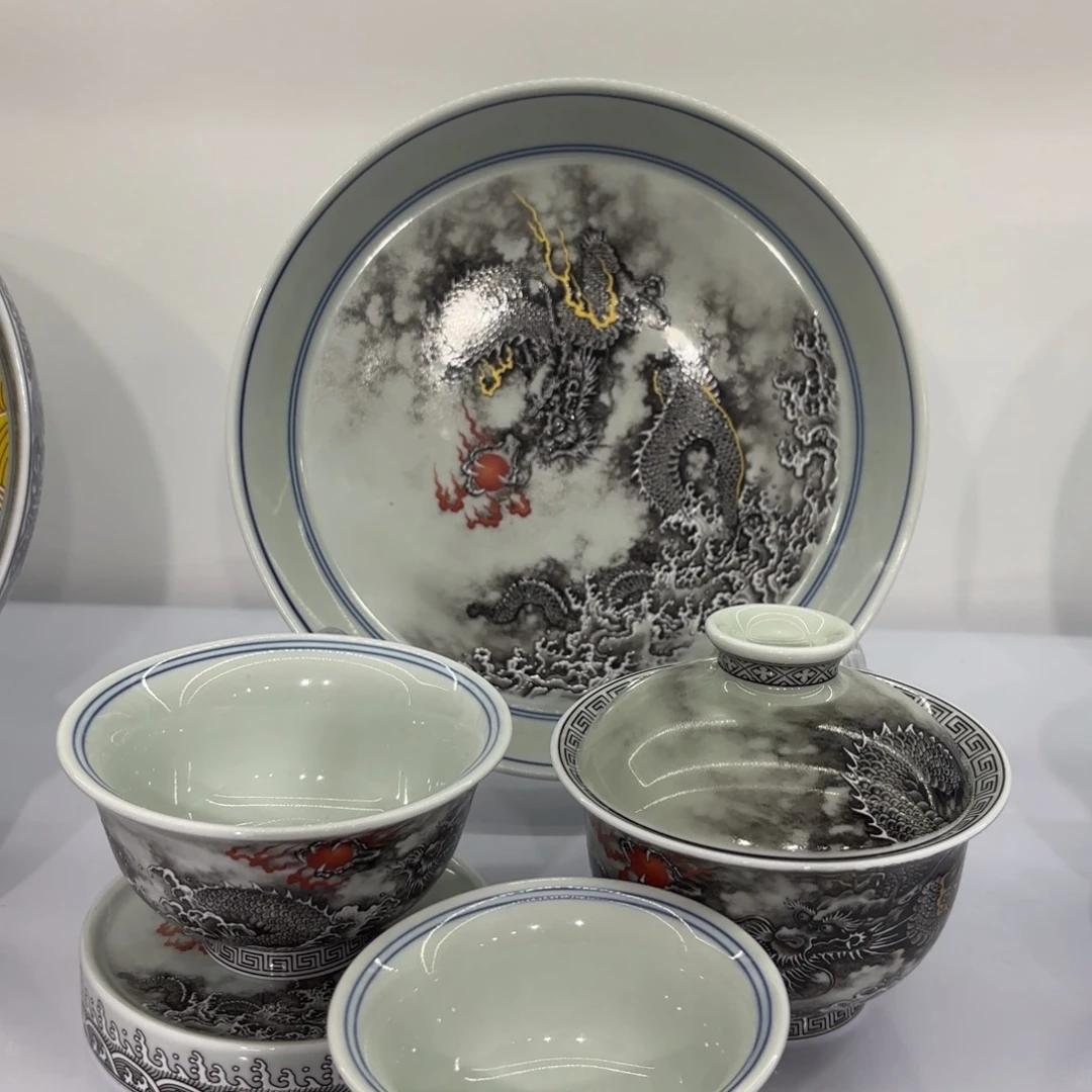 请***涛景德镇陶瓷五件套带礼盒