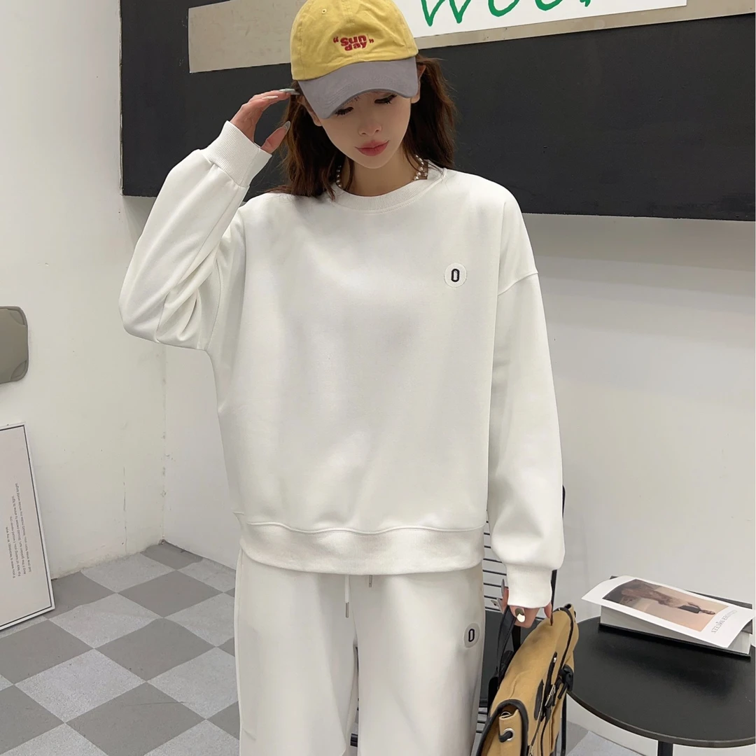 T086秋季新款韩版休闲时尚百搭刺绣字母运动套装25-2