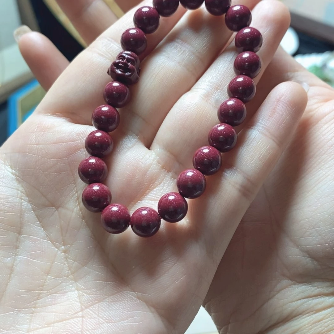 未镶嵌查罗石手绳紫金砂手串卡8mm