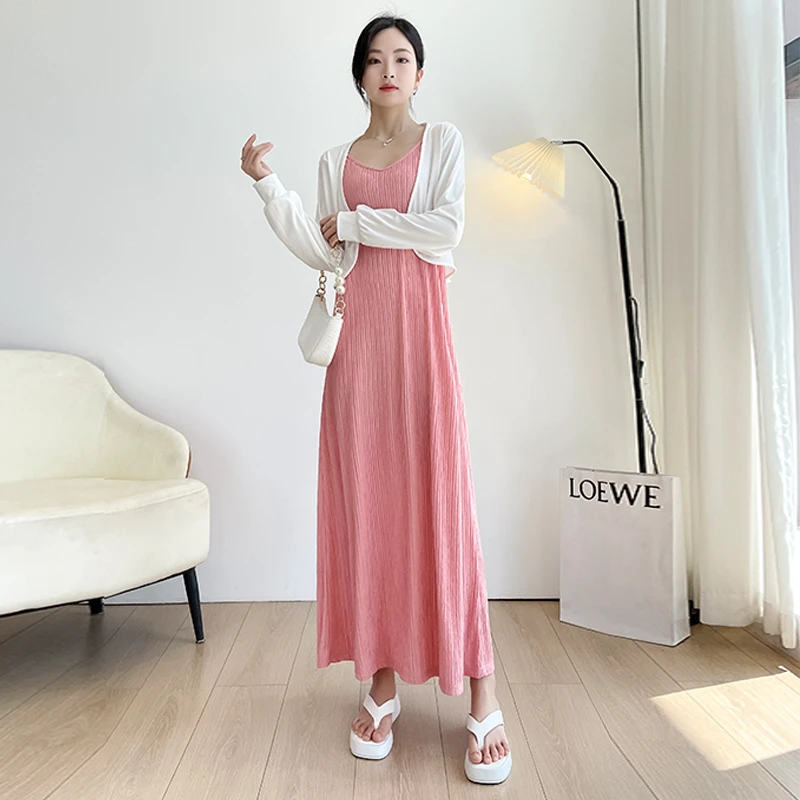 简约吊带连衣裙2025春夏新款女装时尚法式优雅宽松显瘦气质长裙女